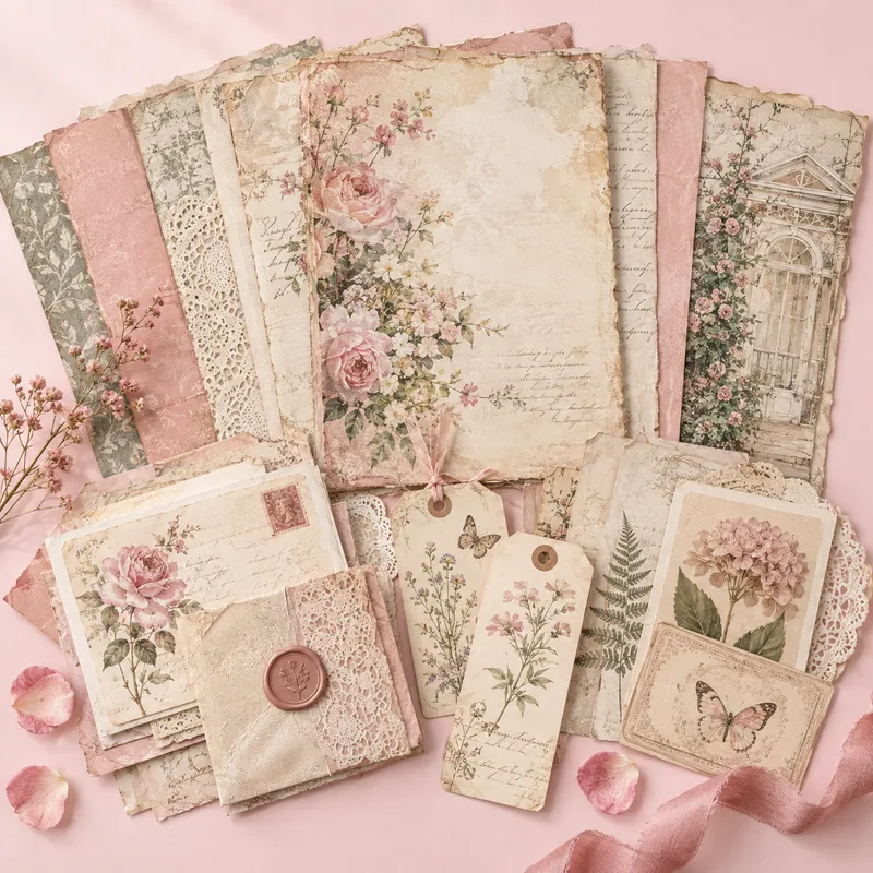 AI-created example of Digital Paper & Junk Journal Kits
