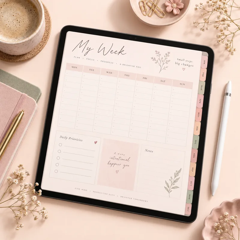 AI-created example of Hyperlinked Digital Planners