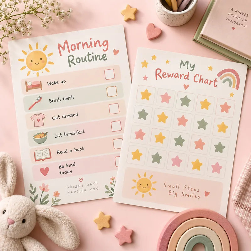 AI-created example of Kids’ Reward & Routine Charts