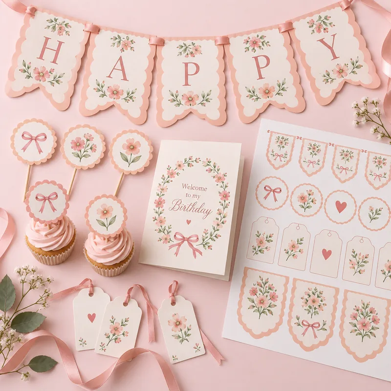 AI-created example of Printable Party Décor Kits