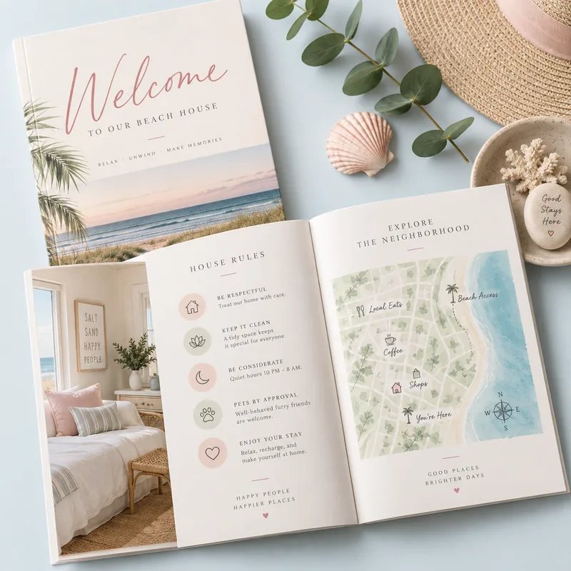 AI-created example of Vacation-Rental Welcome Books