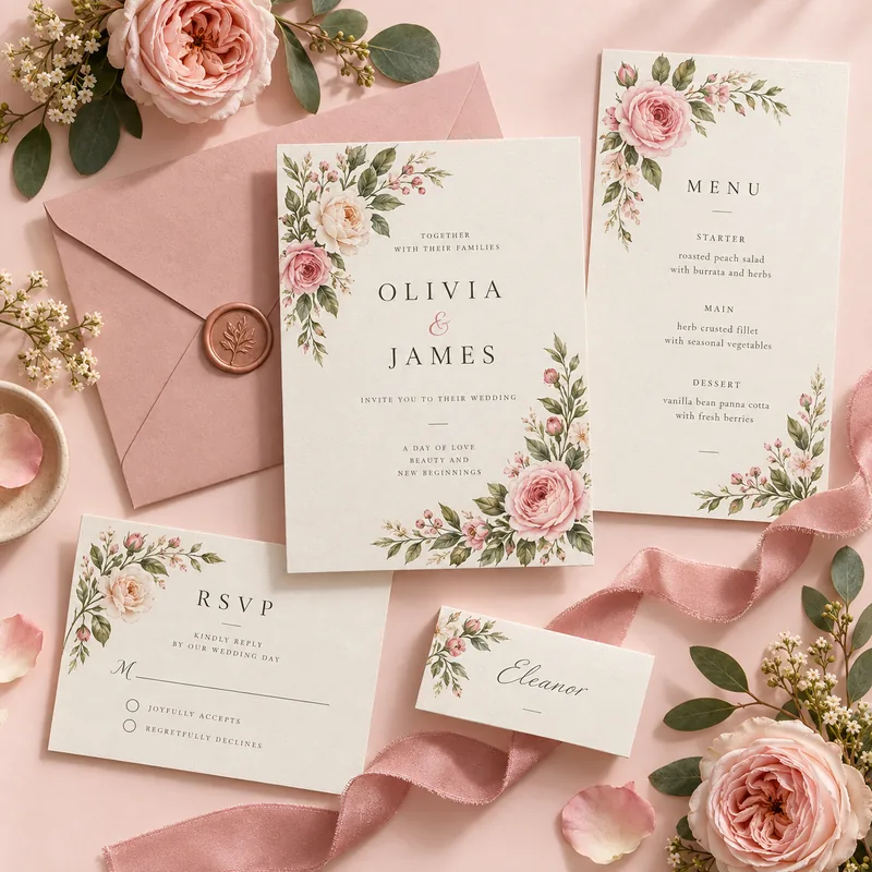 AI-created example of Complete Wedding Stationery Suites