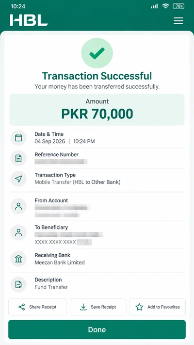 Illustrative HBL payment example 4; not an actual student payment record